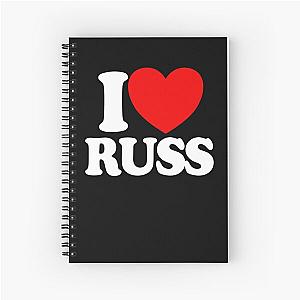 I Love Russ Red Heart I Love Russ Gear Spiral Notebook