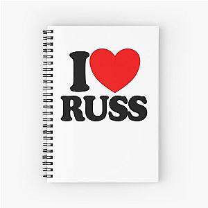 I Love Russ Red Heart I Love Russ Gear Spiral Notebook