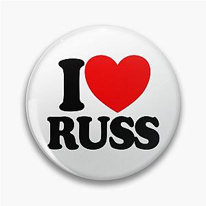 I Love Russ Red Heart I Love Russ Gear Pin