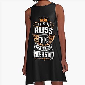 Russ Name T Shirt - Russ Things Name Gift Item Tee A-Line Dress