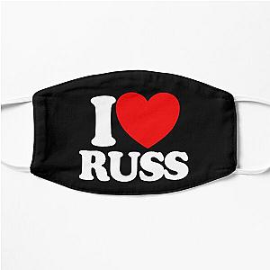 I Love Russ Red Heart I Love Russ Gear Flat Mask