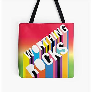 Worthing Rocks Red Rainbow by Russ Iden Art All Over Print Tote Bag