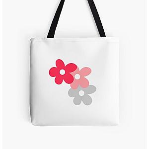 Rutgers University Red Flowers Sticker All Over Print Tote Bag RB0211