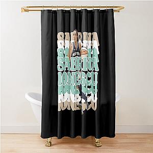 Echo Series Sabrina Ionescu Dark Background Shower Curtain
