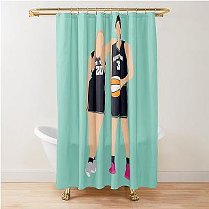 Sabrina Ionescu and Breanna Stewart NY Liberty WNBA Shower Curtain