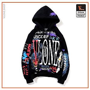 Vlone Hoodies – Vlone Graffiti Hoodie – Black VL2409 [ID12170]