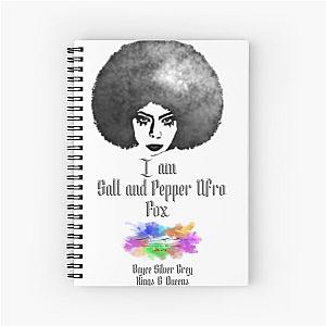 I am a Salt and pepper afro Fox [ dark logo for a light top ] Spiral Notebook