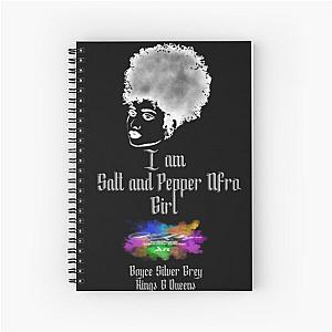 I am a Salt and pepper afro girl [ dark light for a dark top ] Spiral Notebook