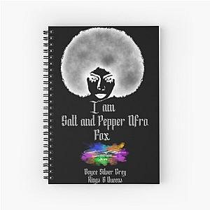 I am a Salt and pepper afro Fox [ light logo for a dark top ] Spiral Notebook