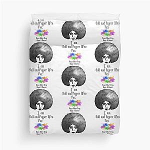 I am a Salt and pepper afro Fox [ dark logo for a light top ] Duvet Cover