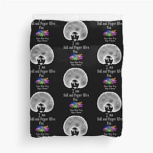 I am a Salt and pepper afro Fox [ light logo for a dark top ] Duvet Cover