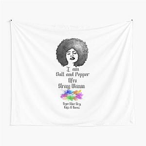 I am a Salt and pepper afro strong women Tapestry