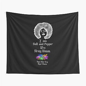 I am a Salt and pepper afro strong women [ light logo on dark top] Tapestry