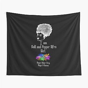 I am a Salt and pepper afro girl [ dark light for a dark top ] Tapestry