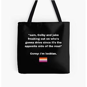 Corey scherer in Sam and colby All Over Print Tote Bag RB3008