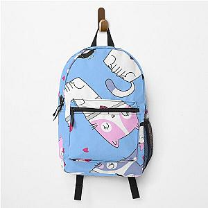 hand drawn cute cat bird pattern set Backpack