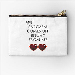 Quote Eric Bernis Santa Clarita Diet - Sorry Sarcasm Comes Off Bitchy From Me - red heart glasses Zipper Pouch