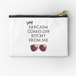 Quote Eric Bernis Santa Clarita Diet - Sorry Sarcasm Comes Off Bitchy From Me - purple glasses Zipper Pouch