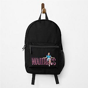 Sara Bareilles sitting on Waitress the Musical logo Broadway Backpack