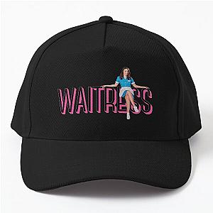 Sara Bareilles sitting on Waitress Musical logo, Broadway, Baseball Cap