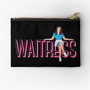 Sara Bareilles sitting on Waitress the Musical logo Broadway Zipper Pouch