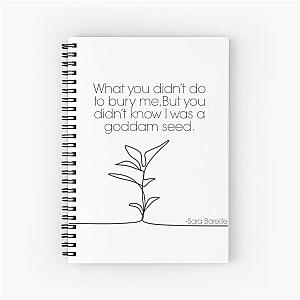 Sara Bareilles Spiral Notebook