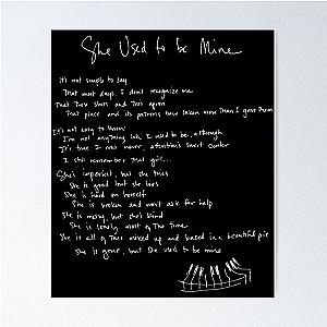 She Used to Be Mine - Sara Bareilles Handwritten Lyrics from Waitress the Musical - Broadway Poster