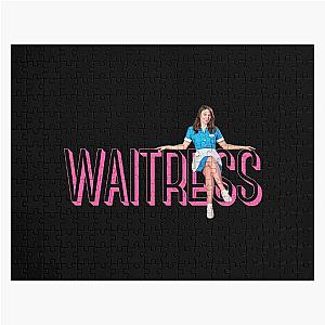 Sara Bareilles sitting on Waitress Musical logo - Broadway West End Jigsaw Puzzle