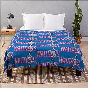 Sara Bareilles sitting on Waitress the Musical neon logo Broadway West End Throw Blanket