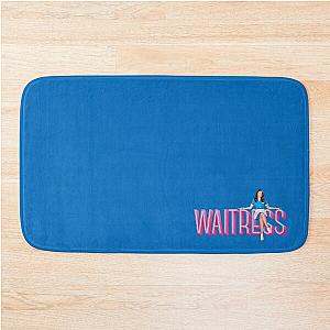 Sara Bareilles sitting on the Waitress Musical neon logo - Broadway West End Bath Mat
