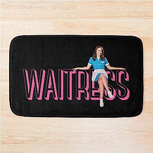 Sara Bareilles sitting on Waitress the Musical logo - Broadway West End Bath Mat