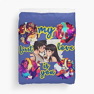 Encourage me to tell you I love you. Duvet Cover