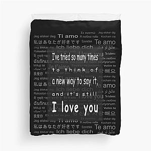 I love you in various different languages (black) Duvet Cover