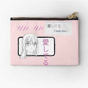 Cute Anime Girl Japanese Inspired - I love you  Zipper Pouch