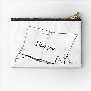 I Love You (Black  White) Zipper Pouch