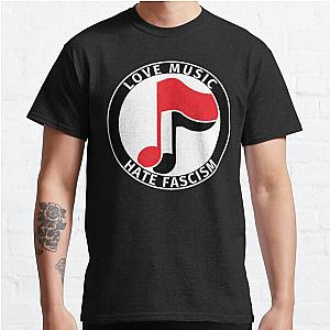 Antifa Logo - Love Music Hate Fascism Classic T-Shirt RB0801