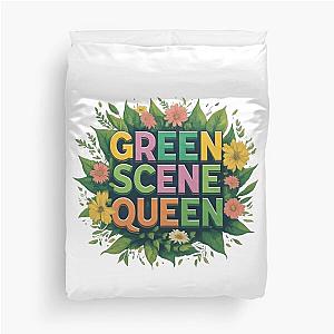 Green Scene Queen Duvet Cover