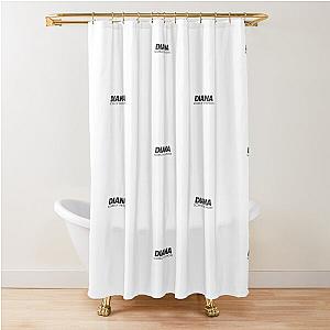 Diana Scorn of the Moon Black Text Shower Curtain