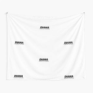 Diana Scorn of the Moon Black Text Tapestry