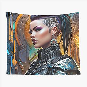 Taysha Scorn - Cyber City Character Concept Tapestry