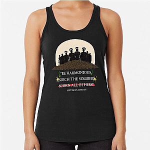 Septimius Severus Roman Emperor Quote Be Harmonious Enrich the Soldiers Scorn All Others White Racerback Tank Top