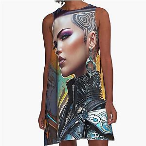 Taysha Scorn - Cyber City Character Concept A-Line Dress