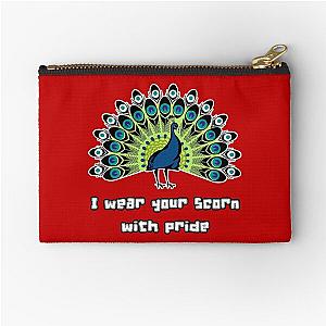 I Wear Your Scorn With Pride (Peacock) Zipper Pouch