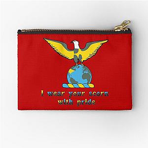 I wear your scorn with pride zipper pouch