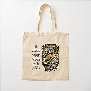 I wear your scorn with pride lion cotton tote bag