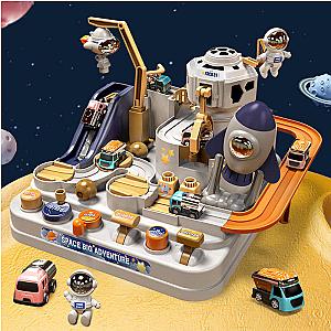 Space Big Adventure Car Tracks Board Game Screwball Scramble