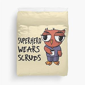 superhero wears scrubs Duvet Cover