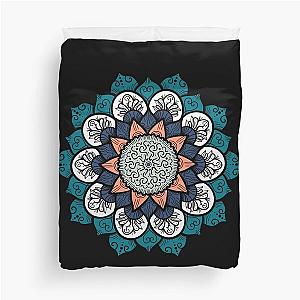 Blue and White Mandala Scrubs Duvet Cover