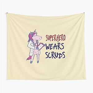 superhero wears scrubs Tapestry