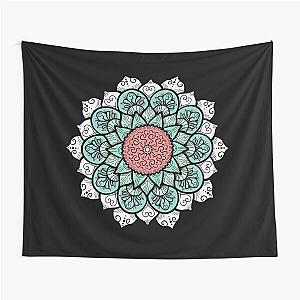 Green And White Mandala Scrubs Tapestry